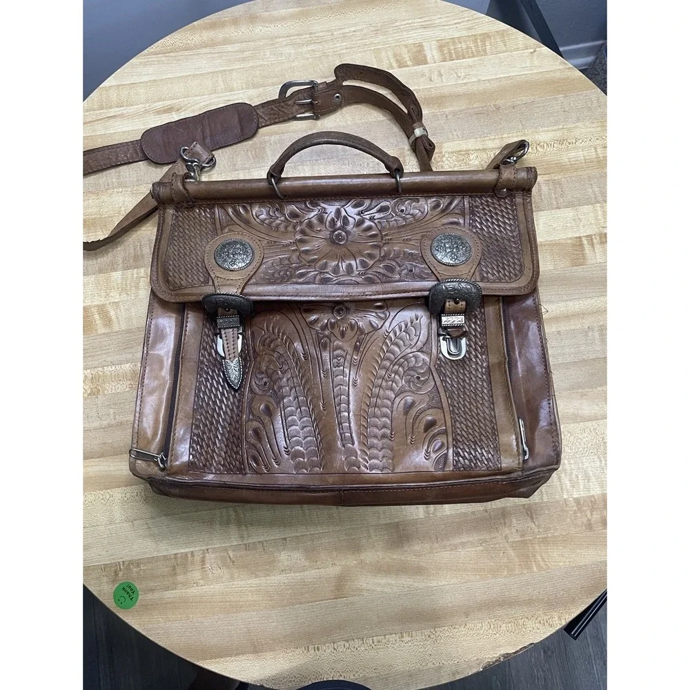 American West Leather Carry On Duffel Overnight‎ Western Saddle Bag Hand Made